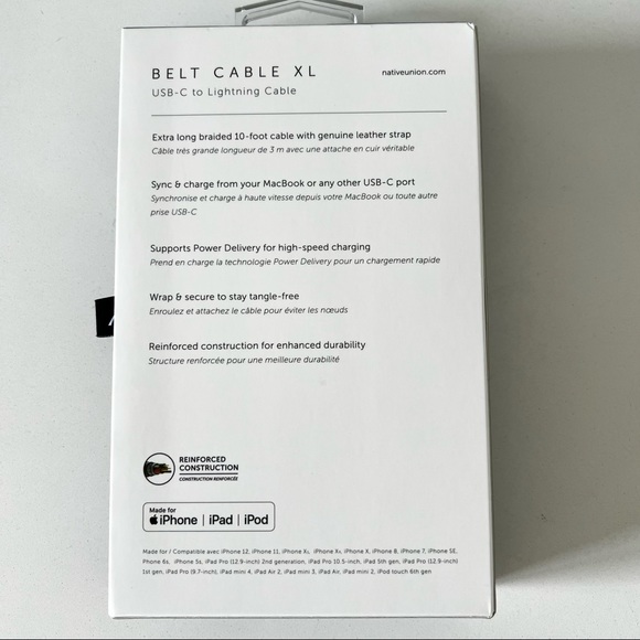 Native Union Belt Cable XL - 10ft Ultra-Strong Reinforced Durable USB-C to Light - Picture 7 of 9